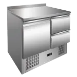 Saladette réfrigérée 1 porte et 2 tiroirs inox REDFOX Saladette réfrigérée 1 porte et 2 tiroirs inox REDFOX