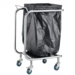 Porte sac poubelle inox 80 Litres mobile CASSELIN