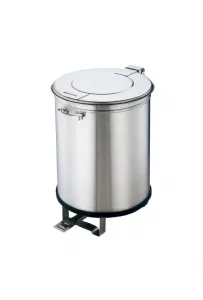 Poubelle ronde inox avec pdale 100 Litres CUISTANCE 1910001