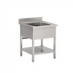 Plonge inox 1 bac sans égouttoir avec étagère 700x700mm CUISTANCE Plonge inox 1 bac sans égouttoir avec étagère 700x700mm CUISTANCE