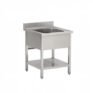 Plonge inox 1 bac sans gouttoir avec tagre 700x700mm CUISTANCE 9010051