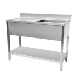 Plonge inox 1 bac avec égouttoir à gauche et étagère 1200x600mm CUISTANCE Plonge inox 1 bac avec égouttoir à gauche et étagère 1200x600mm CUISTANCE