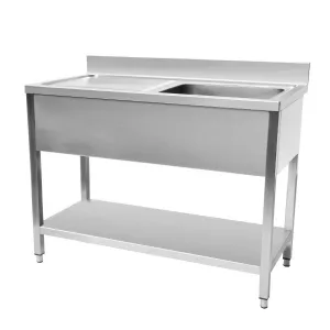 Plonge inox 1 bac avec gouttoir  gauche et tagre 1200x600mm CUISTANCE 9010041