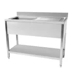 Plonge inox 1 bac avec égouttoir à droite et étagère 1200x600mm CUISTANCE Plonge inox 1 bac avec égouttoir à droite et étagère 1200x600mm CUISTANCE