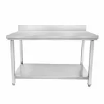 Table inox démontable adossée avec étagère Largeur 600mm et Profondeur 600mm CUISTANCE Table inox démontable adossée avec étagère Largeur 600mm et Profondeur 600mm CUISTANCE