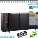 Arrière-bar réfrigéré 3 portes pleines battantes noir DIAMOND Arrière-bar réfrigéré 3 portes pleines battantes noir DIAMOND