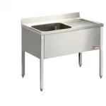 Plonge inox 1 bac égouttoir à droite 1200x600mm DIAMOND - L1210D/6-KD Plonge inox 1 bac égouttoir à droite 1200x600mm DIAMOND - L1210D/6-KD