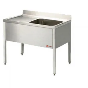 Plonge inox 1 bac gouttoir  gauche 1200x600mm DIAMOND - L1210S/6-KD L1210S/6-KD_PROMO