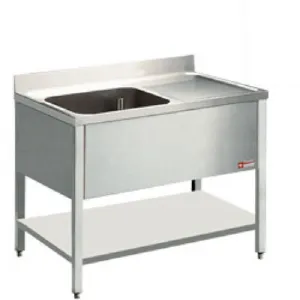 Plonge inox 1 bac avec gouttoir  droite 1200x600mm DIAMOND - L1211D/6 L1211D/6_PROMO