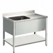 Plonge inox 1 bac avec gouttoir  droite 1200x600mm DIAMOND - L1211D/6 L1211D/6_PROMO