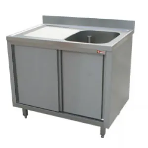 Plonge inox sur meuble 1 bac avec gouttoir  gauche 1400x700mm DIAMOND - L1411S-AS L1411S-AS_PROMO