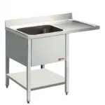 Plonge inox 1 bac avec égouttoir à droite 1400x700mm DIAMOND - L1411VD Plonge inox 1 bac avec égouttoir à droite 1400x700mm DIAMOND - L1411VD