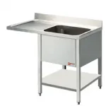 Plonge inox 1 bac avec égouttoir à gauche 1400x700mm DIAMOND - L1411VS Plonge inox 1 bac avec égouttoir à gauche 1400x700mm DIAMOND - L1411VS