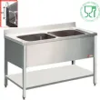 Plonge inox 2 bacs sans gouttoir 1400x700mm DIAMOND - L1421 L1421_PROMO