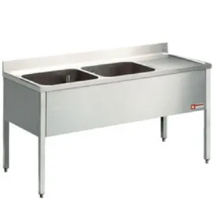 Plonge inox 2 bacs gouttoir  droite 1600x700mm DIAMOND - L1620D-KD L1620D-KD_PROMO