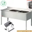 Plonge inox 2 bacs gouttoir  gauche 1600x700mm DIAMOND - L1620S-KD L1620S-KD_PROMO