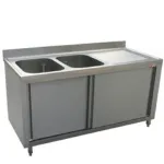 Plonge inox sur meuble 2 bacs avec égouttoir à droite 2000x700mm DIAMOND - L2021D-AS Plonge inox sur meuble 2 bacs avec égouttoir à droite 2000x700mm DIAMOND - L2021D-AS