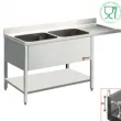 Plonge inox 2 bacs avec gouttoir  droite 1800x700mm DIAMOND - L1821VD L1821VD_PROMO