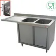 Plonge inox sur meuble 2 bacs avec gouttoir  gauche 1800x700mm DIAMOND - L1821VS-AS L1821VS-AS_PROMO