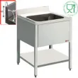 Plonge inox 1 bac sans gouttoir 600x600mm DIAMOND - L611/6 L611/6_PROMO