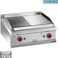 Plancha professionnelle gaz lisse/rainure en chrome 2 zones DIAMOND profondeur 700mm G7/PMCD7T_PROMO