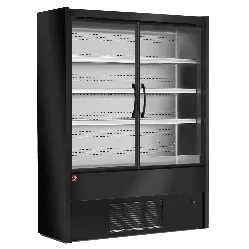 Vitrine rfrigre verticale noire libre service portes battantes longueur 1500mm DIAMOND MD15/B5-R2P_PROMO