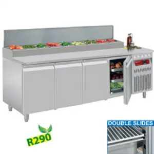 Table rfrigre de prparation 4 portes avec structure rfrigre inox DIAMOND DTS-10/R2 DTS-10/P9_PROMO