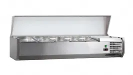 Vitrine à ingrédients réfrigérée à capot à poser 1400mm pour bacs GN 1/3 L2G Vitrine à ingrédients réfrigérée à capot à poser 1400mm pour bacs GN 1/3 L2G