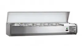 Vitrine à ingrédients réfrigérée à capot à poser 1500mm pour bacs GN 1/3 L2G Vitrine à ingrédients réfrigérée à capot à poser 1500mm pour bacs GN 1/3 L2G