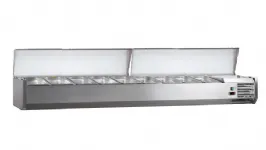 Vitrine à ingrédients réfrigérée à capot à poser 2000mm pour bacs GN 1/3 L2G Vitrine à ingrédients réfrigérée à capot à poser 2000mm pour bacs GN 1/3 L2G