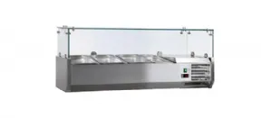 Vitrine à ingrédients réfrigérée à poser 1200mm pour bacs GN 1/3 L2G Vitrine à ingrédients réfrigérée à poser 1200mm pour bacs GN 1/3 L2G