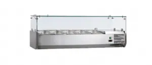 Vitrine à ingrédients réfrigérée à poser 1400mm pour bacs GN 1/3 L2G Vitrine à ingrédients réfrigérée à poser 1400mm pour bacs GN 1/3 L2G