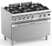 Fourneau 6 feux vifs sur grand four gaz MBM - DOMINA PRO 700 Fourneau 6 feux vifs sur grand four gaz MBM - DOMINA PRO 700