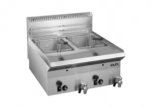 Friteuse professionnelle gaz 2 x 8 Litres MBM profondeur 650mm GF665_PROMO