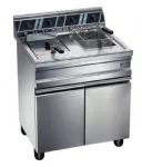 Friteuse professionnelle à gaz 2x20 Litres sur socle MBM Friteuse professionnelle à gaz 2x20 Litres sur socle MBM