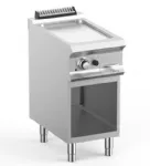 Plancha professionnelle gaz rainurée sur placard ouvert MBM - DOMINA PRO 700 Plancha professionnelle gaz rainurée sur placard ouvert MBM - DOMINA PRO 700