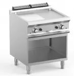 Plancha professionnelle gaz lisse et rainurée sur placard ouvert MBM - DOMINA PRO 700 Plancha professionnelle gaz lisse et rainurée sur placard ouvert MBM - DOMINA PRO 700