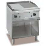 Plancha professionnelle gaz lisse et rainurée 2 zones sur placard ouvert MBM - MAGISTRA 700 Plancha professionnelle gaz lisse et rainurée 2 zones sur placard ouvert MBM - MAGISTRA 700