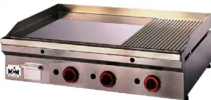 Plancha professionnelle gaz lisse et rainurée 3 zones MCM Plancha professionnelle gaz lisse et rainurée 3 zones MCM