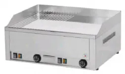 Plancha professionnelle électrique lisse et rainurée 2 zones REDFOX Plancha professionnelle électrique lisse et rainurée 2 zones REDFOX
