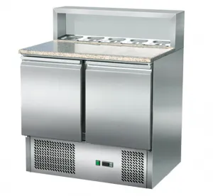 Saladette rfrigre 2 portes avec granit et support inox SKYRAINBOW THPS900