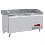 Table pizza 2 portes avec vitrine et 1 tiroir neutre DIAMOND TP23/P9 Table pizza 2 portes avec vitrine et 1 tiroir neutre DIAMOND TP23/P9