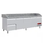 Table pizza 3 portes avec vitrine et 2 tiroirs neutres + range ustensiles DIAMOND TP361/P9 Table pizza 3 portes avec vitrine et 2 tiroirs neutres + range ustensiles DIAMOND TP361/P9